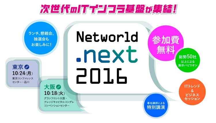 Networld.next 2016 10.18(火)10.24(月)